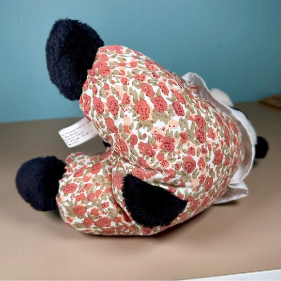 VTG Panda Bear 9” Ribbon Collar Poppies Plush PBC International Stuffed Animal - Picture 7 of 10